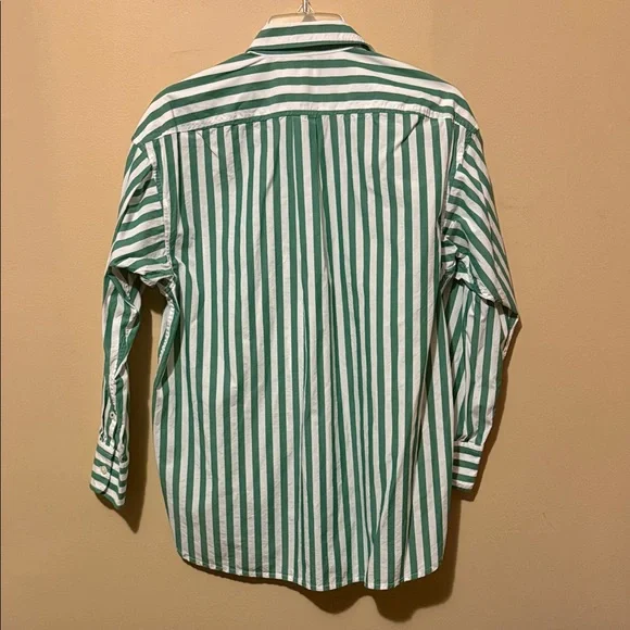 J Crew Women’s Green and White Striped Button down Shirt - Picture 7 of 9